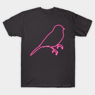 80s Retro Neon Sign Chickadee T-Shirt